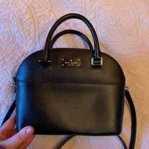 kate spade mini cross body bag in black with gold hardware